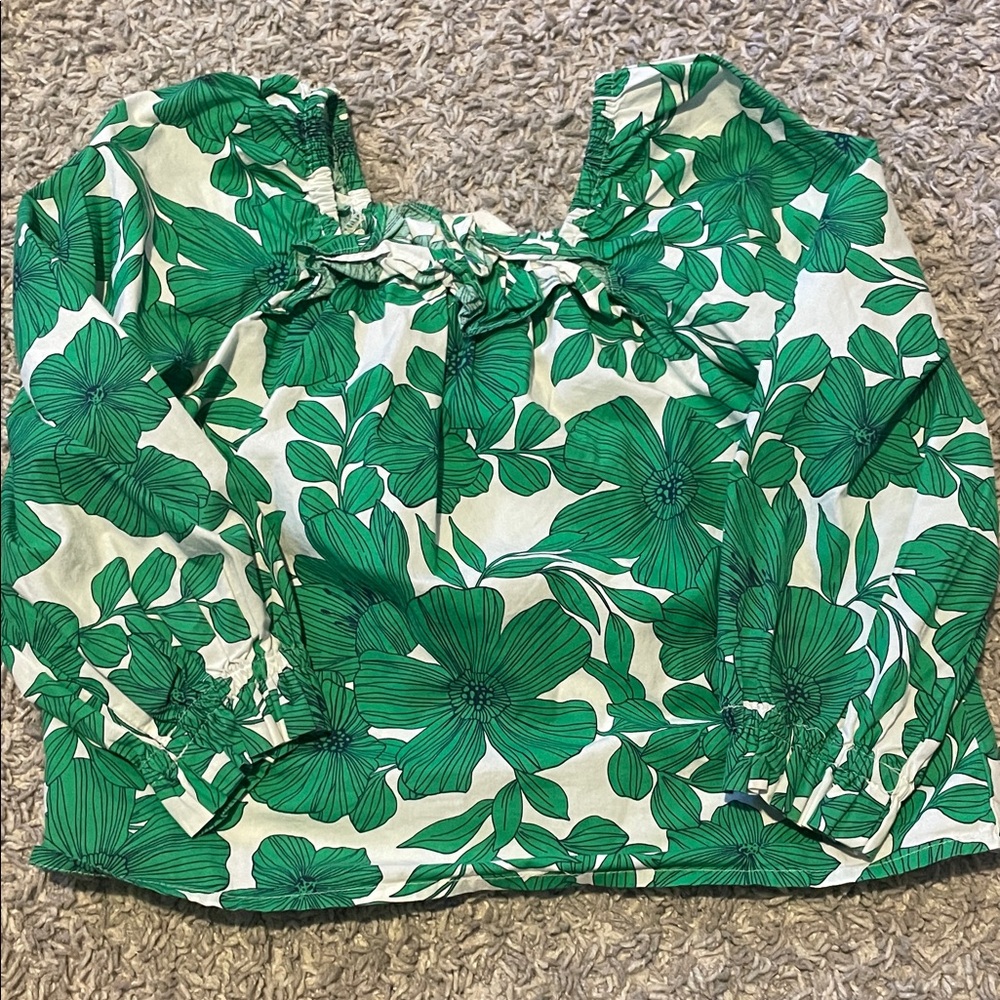 Crewcuts 3/4 sleeve flower shirt in xs